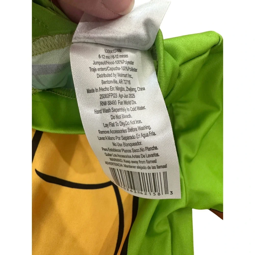 Kids TMNT Teenage Mutant Ninja‎ Turtles Pajamas Costume Green Size 6-12 Months